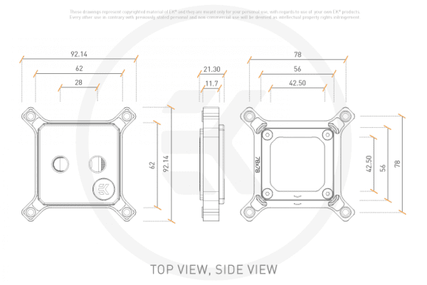 WAC EK Water Blocks EK-Quantum Magnitude - 1700/1851 Lignum Edition - Walnut