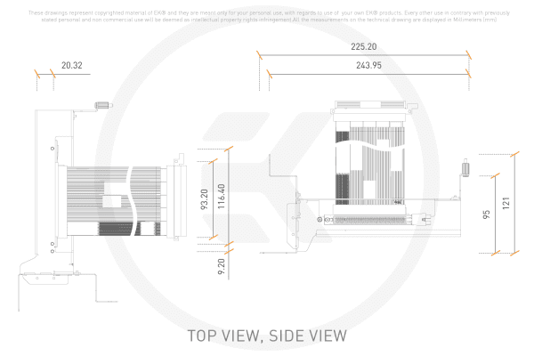 KAB EK Water Blocks EK-Loop Vertical GPU Holder EVO - Gen4 Riser (shifted)