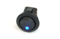 SEN Phobya Wippschalter Rund - LED blau - 1-polig AN/AUS schwarz (3pin) EOL