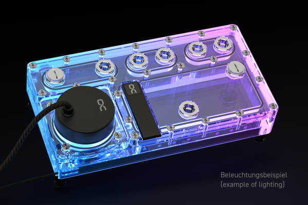 AGB Alphacool Core Distro Plate 240 Links D5/DDC V.2 mit D5 Apex Pumpe